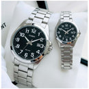 Reloj Casio En Pareja Modelo 1308D-1B Diseño Elegante