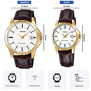 Reloj Casio En Pareja Modelo V004GL-7A Diseño Elegante