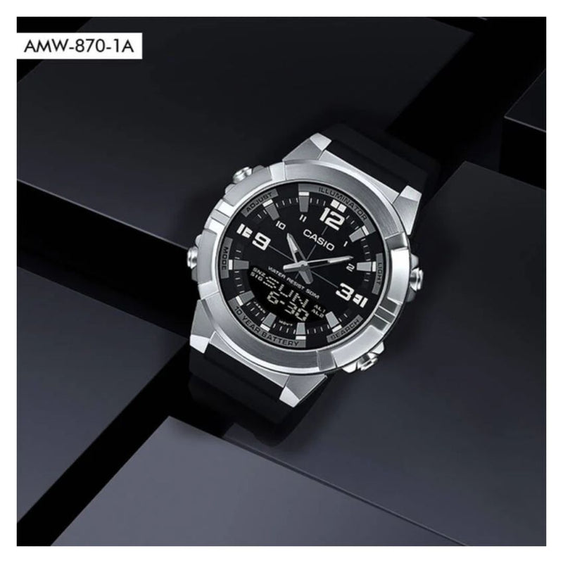 Reloj Casio AMW-870-1A Diseño Elegante