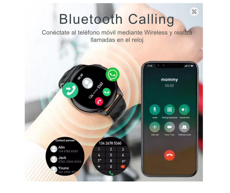 Reloj Inteligente Mobulaa H18 Plus Pantalla Grande - Plateado