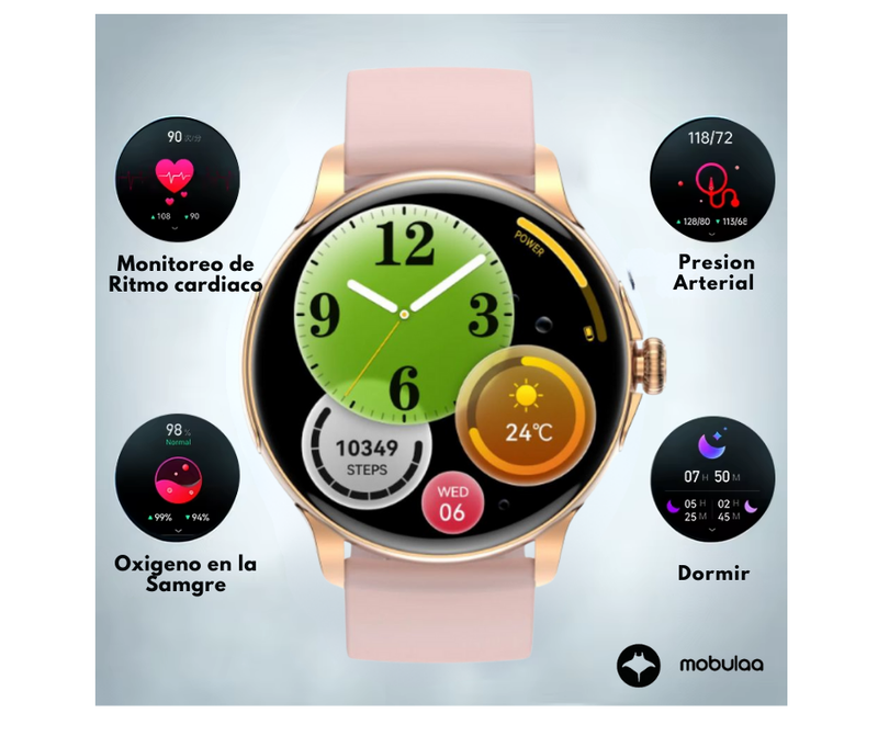 Reloj Inteligente S5 Pantalla AMOLED - Dorado
