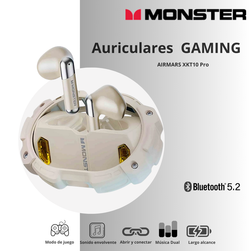 Auriculares Inalámbricos Monster XKT10 Pro Dorado