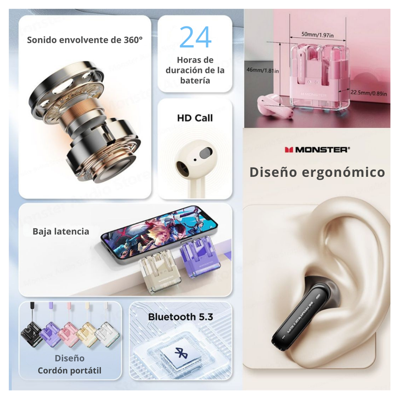 Auriculares Inalámbricos Monster XKT12 - Morado