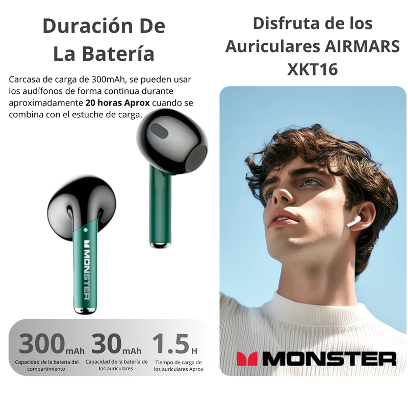 Auriculares Inalámbricos Monster XKT16 - Verde