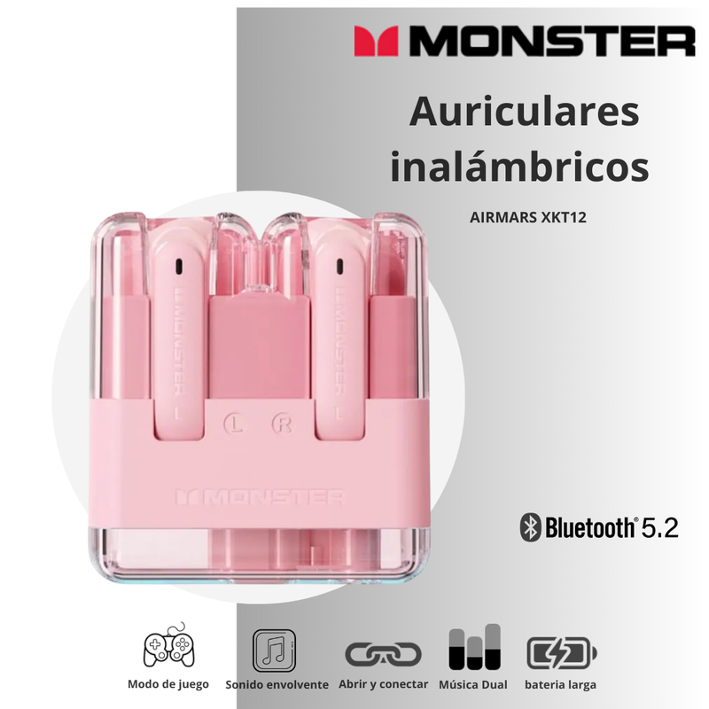 Auriculares Inalámbricos Monster XKT12 - Rosa
