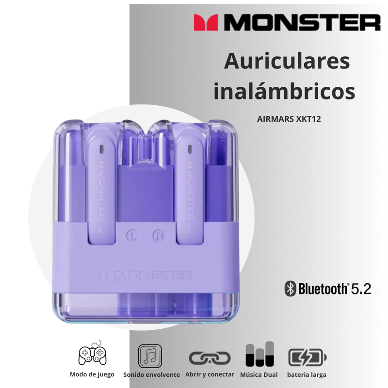 Auriculares Inalámbricos Monster XKT12 - Morado