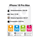 Celular iPhone 18 Pro Max 256 GB Esim- Azul Glaciar