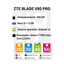 Celular ZTE Nubia V80 PRO 4G 256GB/8+12 GB-NEGRO