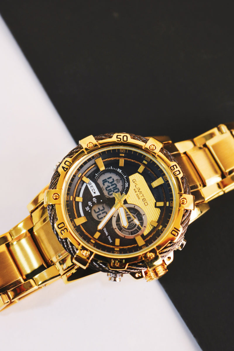 Reloj LIMITED GM09-4020 Elegante Acero Resistente - Dorado