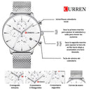 Reloj CURREN 8339 Cronógrafo Para Hombre - Plateado
