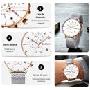 Reloj CURREN 8339 Cronógrafo Para Hombre - Plateado/Dorado