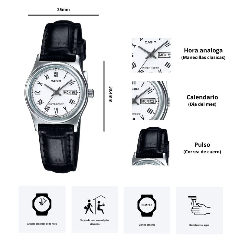 Reloj Casio Modelo LTP-V006L-7B Diseño Elegante