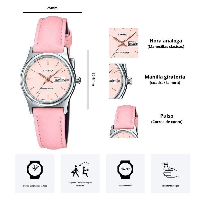 Reloj Casio Dama Modelo LTP-V006L-4B Diseño Elegante
