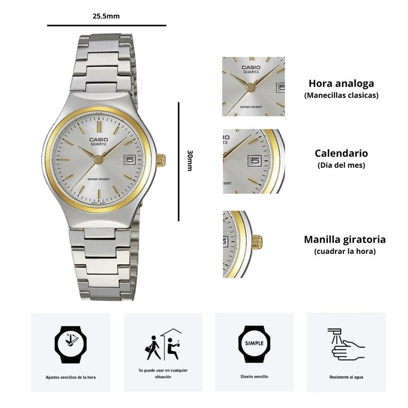 Reloj Casio Referencia LTP-1170G-7A Diseño Elegante