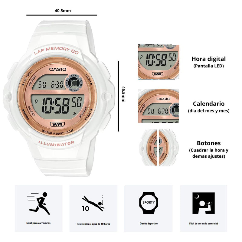 Reloj Casio Modelo LWS-1200H-7A2 Diseño Deportivo