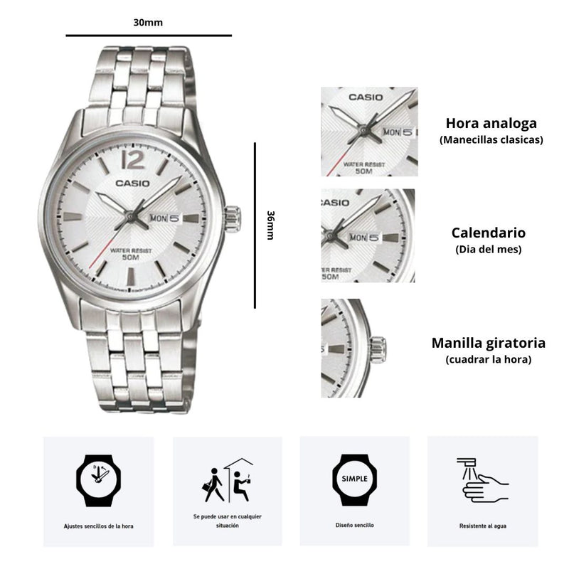 Reloj Casio Modelo LTP-1335D-7A Diseño Elegante