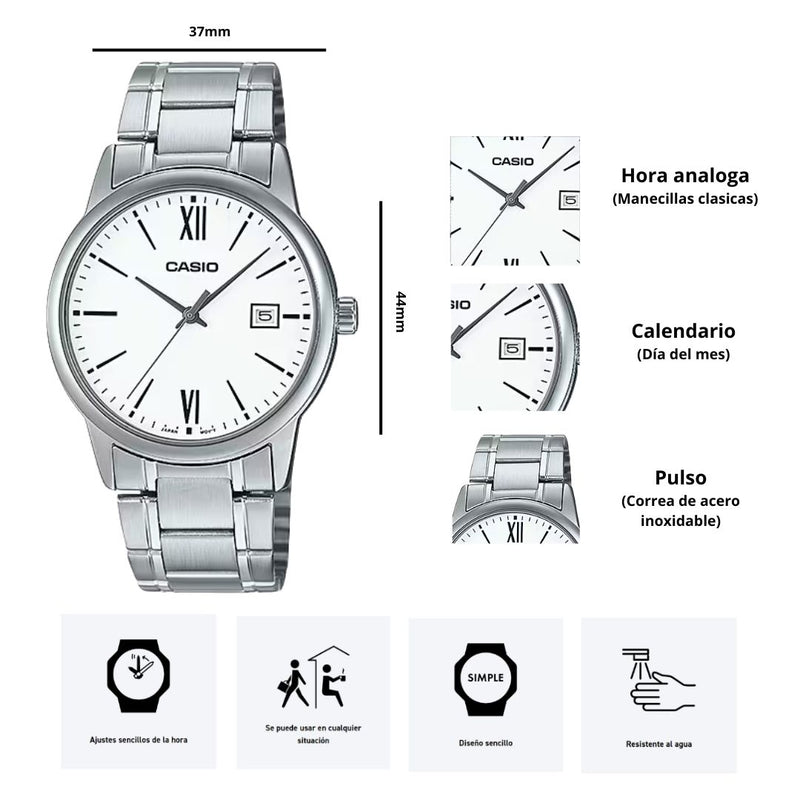 Reloj Casio Referencia MTP-V002D-7B3 Diseño Elegante