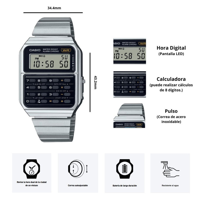 Reloj Casio Modelo CA-500WE-1A Diseño Vintage