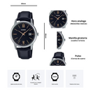 Reloj Casio MTP-V002L-1B3 Diseño Sencillo