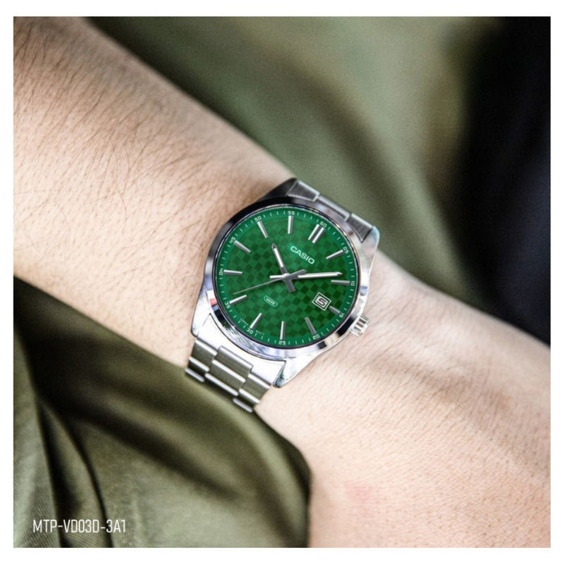 Reloj Casio Caballero Referencia MTP-VD03D-3A1 Diseño Elegante