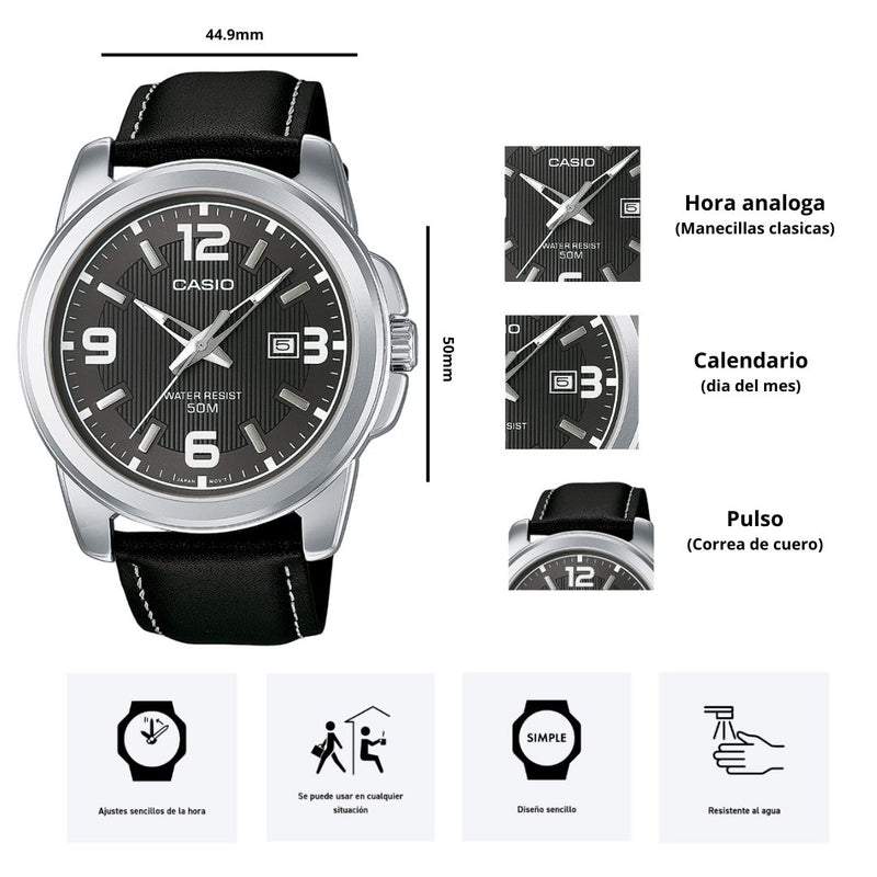 Reloj Casio Referencia MTP-1314L-8A Diseño Elegante