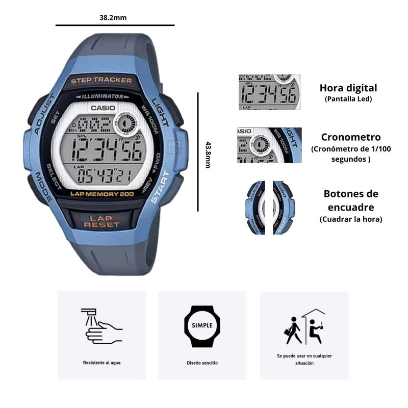 Reloj Casio Modelo LWS-2000H-2A Diseño Deportivo