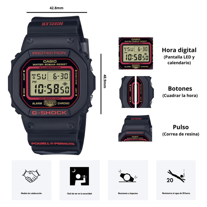 Reloj Casio G-SHOCK DW-5600KH-1D Edicion Hoefler