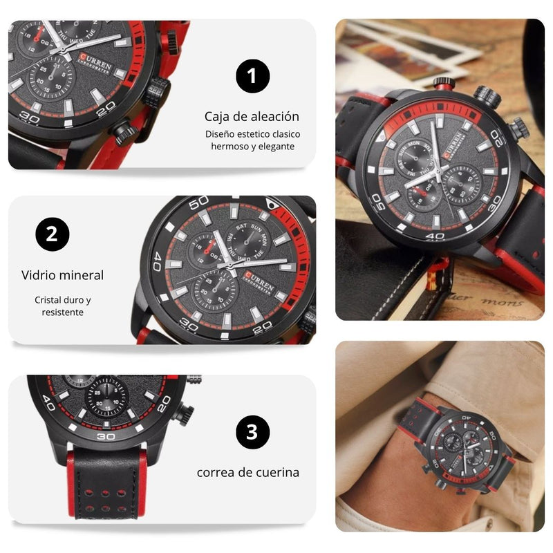 Reloj CURREN 8250 Elegante Para Hombre - Negro