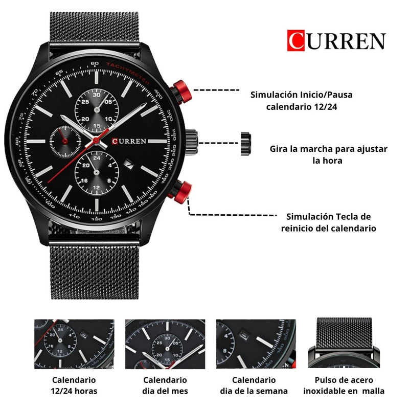 Reloj CURREN 8227 Elegante Para Hombre - Pavonado