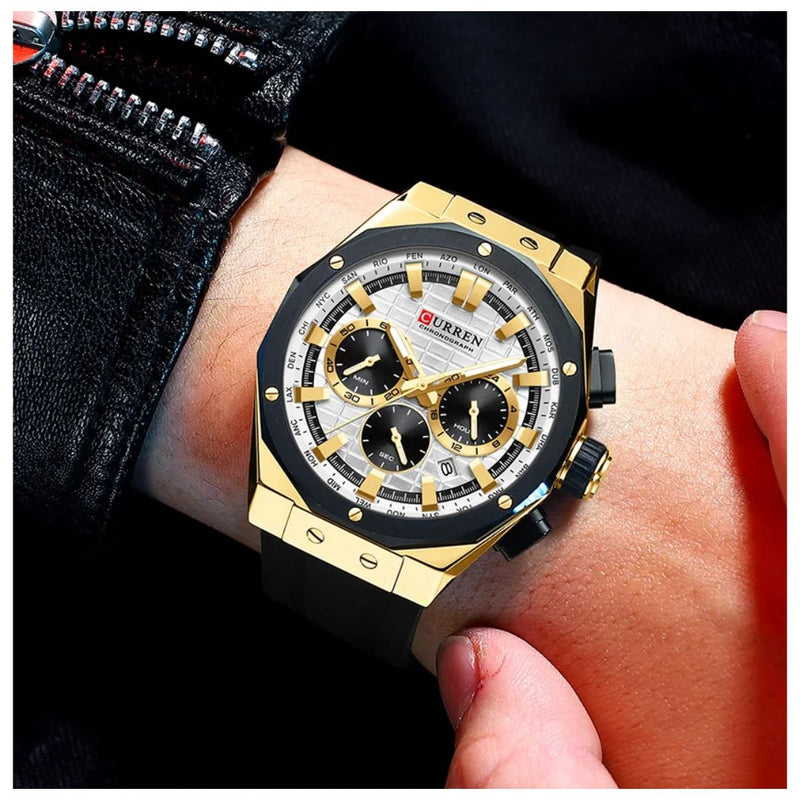 Reloj CURREN Cronografo 8464 Para Hombre - Blanco