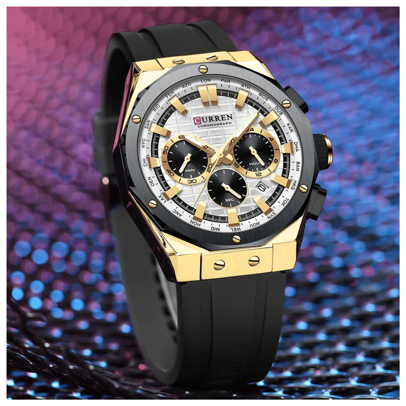 Reloj CURREN Cronografo 8464 Para Hombre - Blanco