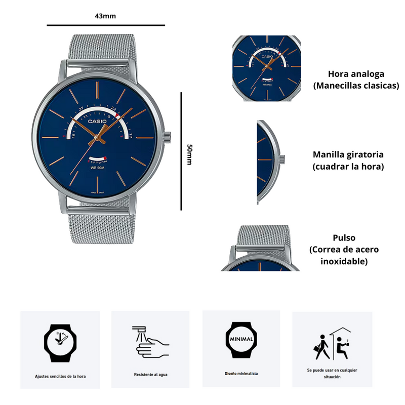 Reloj Casio MTP-B105M-2AV Diseño Vintage