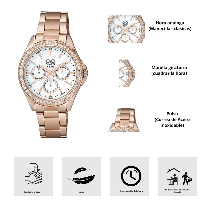Reloj Q&Q CE01J002Y Diseño Elegante
