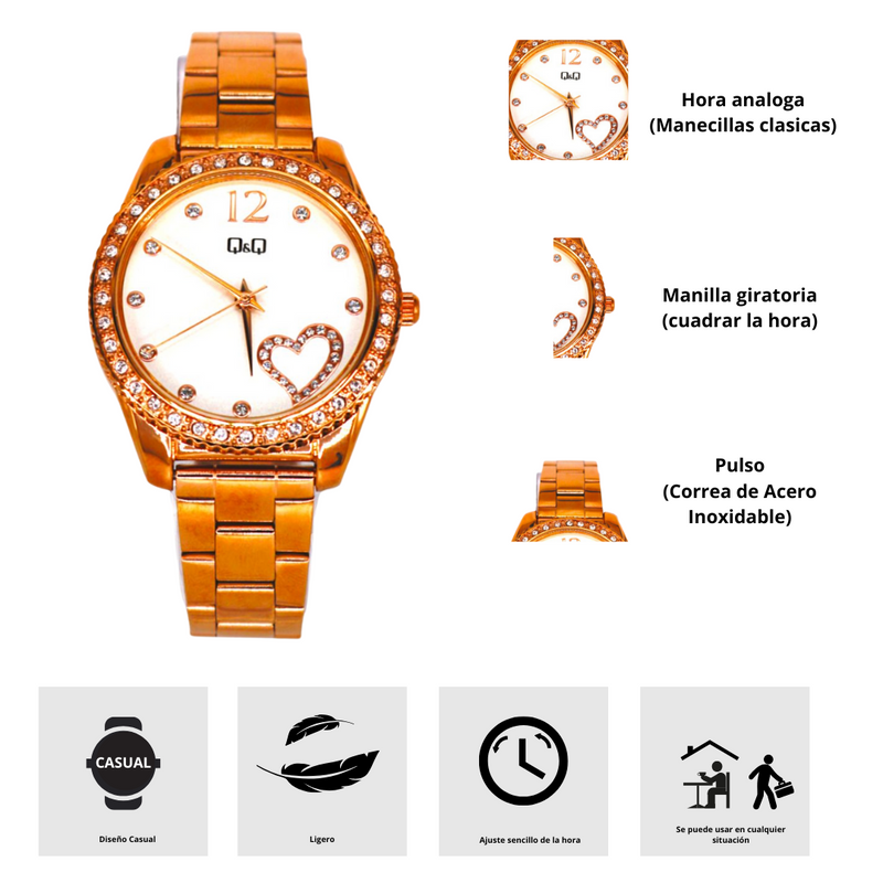 Reloj Q&Q Q67A-501PY Diseño Casual