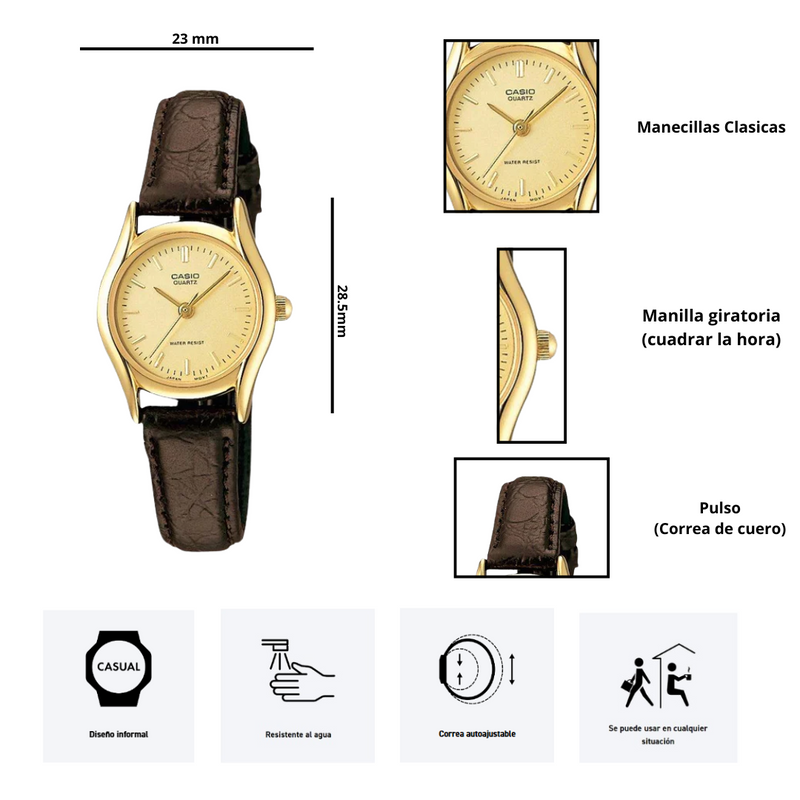 Reloj Casio Dama LTP-1094Q-9A Diseño Elegante