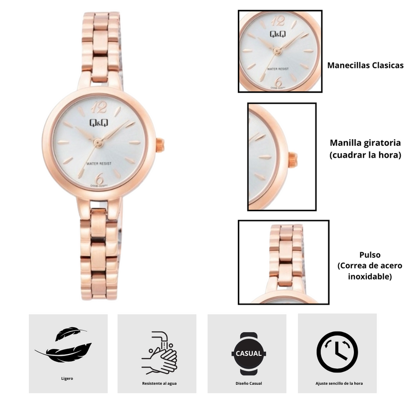 Reloj Q&Q Q55B-005PY Diseño Elegante
