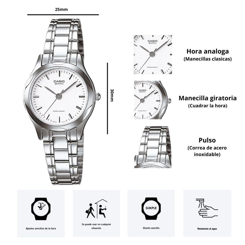Reloj Casio Modelo LTP-1275D-7A Diseño Elegante