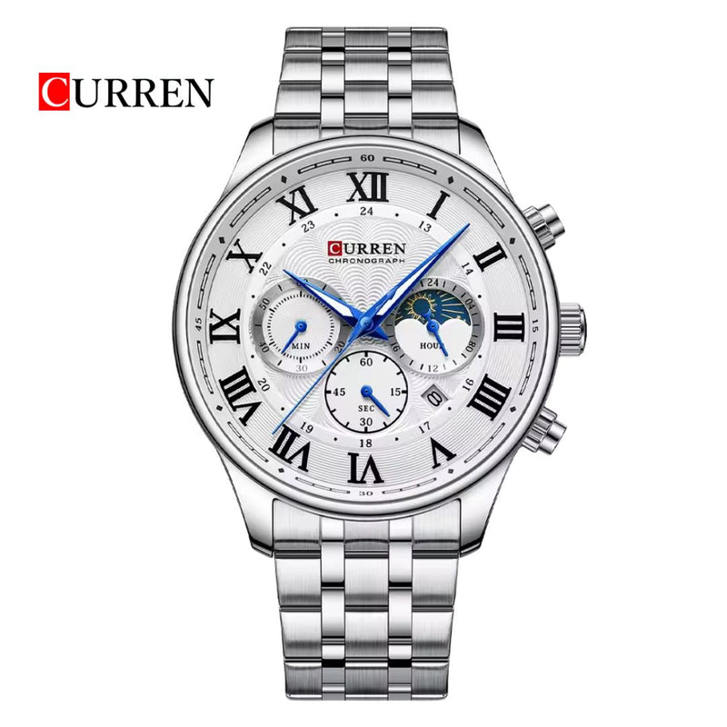 Reloj CURREN 8427 Cronógrafo Para Hombre - Plateado