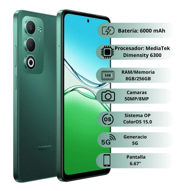 Celular OPPO A5 5G 256GB/8GB - Verde