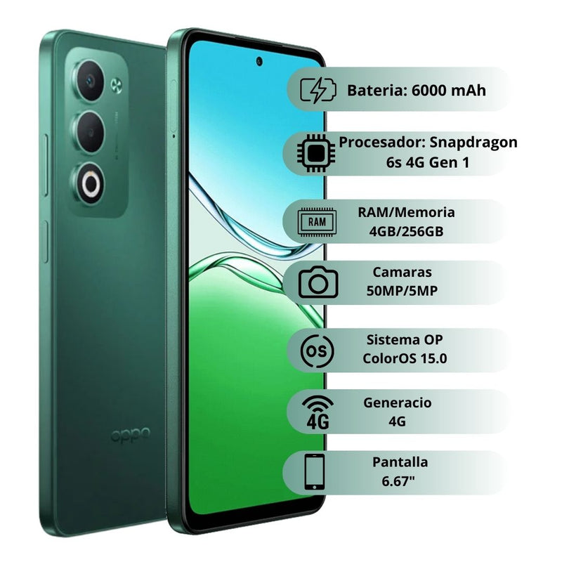 Celular OPPO A5 4G 256GB/4GB - Verde