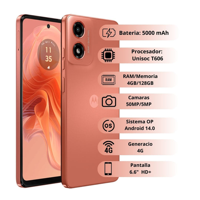 Celular MOTOROLA G04S 4G 128GB/4GB - Salmon