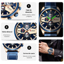 Reloj Curren 8394 Azul Dorado Diseño Elegante