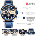Reloj Curren 8394 Azul Dorado Diseño Elegante