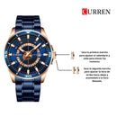 Reloj Curren 8359 Azul Dorado Diseño Elegante