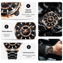 Reloj Curren 8359 Negro Dorado Diseño Elegante