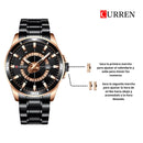 Reloj Curren 8359 Negro Dorado Diseño Elegante