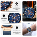 Reloj CURREN Cronografo 8346 Para Hombre - Azul/Dorado