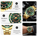 Reloj Curren 8359 Dorado Verde Diseño Elegante