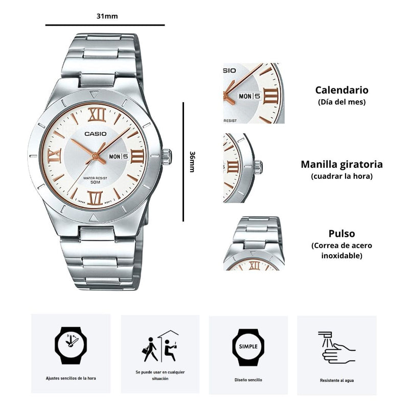 Reloj Casio Modelo LTP-1410D-7A Diseño Elegante
