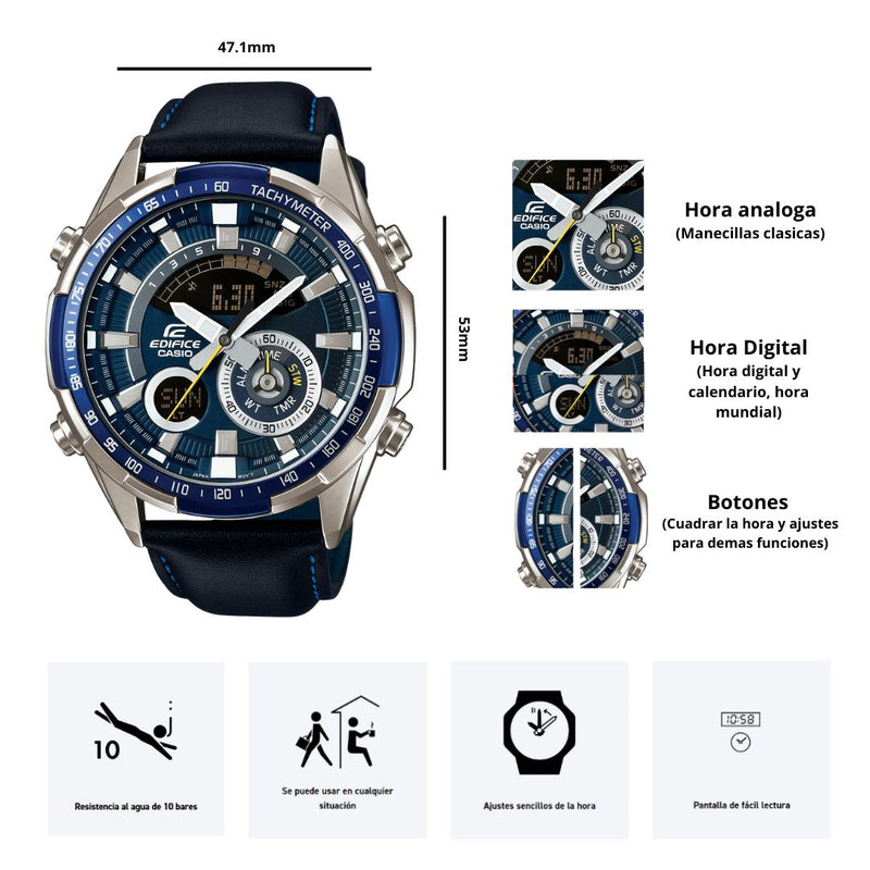 Reloj Edifice Casio ERA-600L-2A Diseño Deportivo